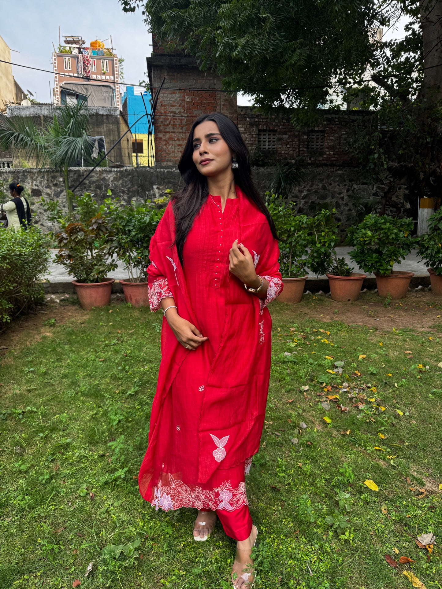 PAARUL Premium Mul Chanderi Thread Embroidered Suit Set ❤️