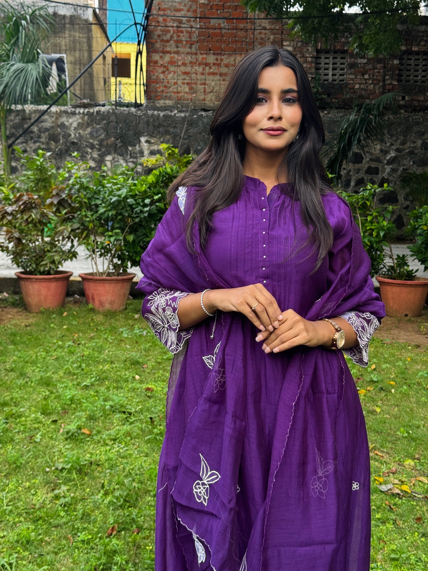 PAARUL Premium Mul Chanderi Thread Embroidered Suit Set ❤️