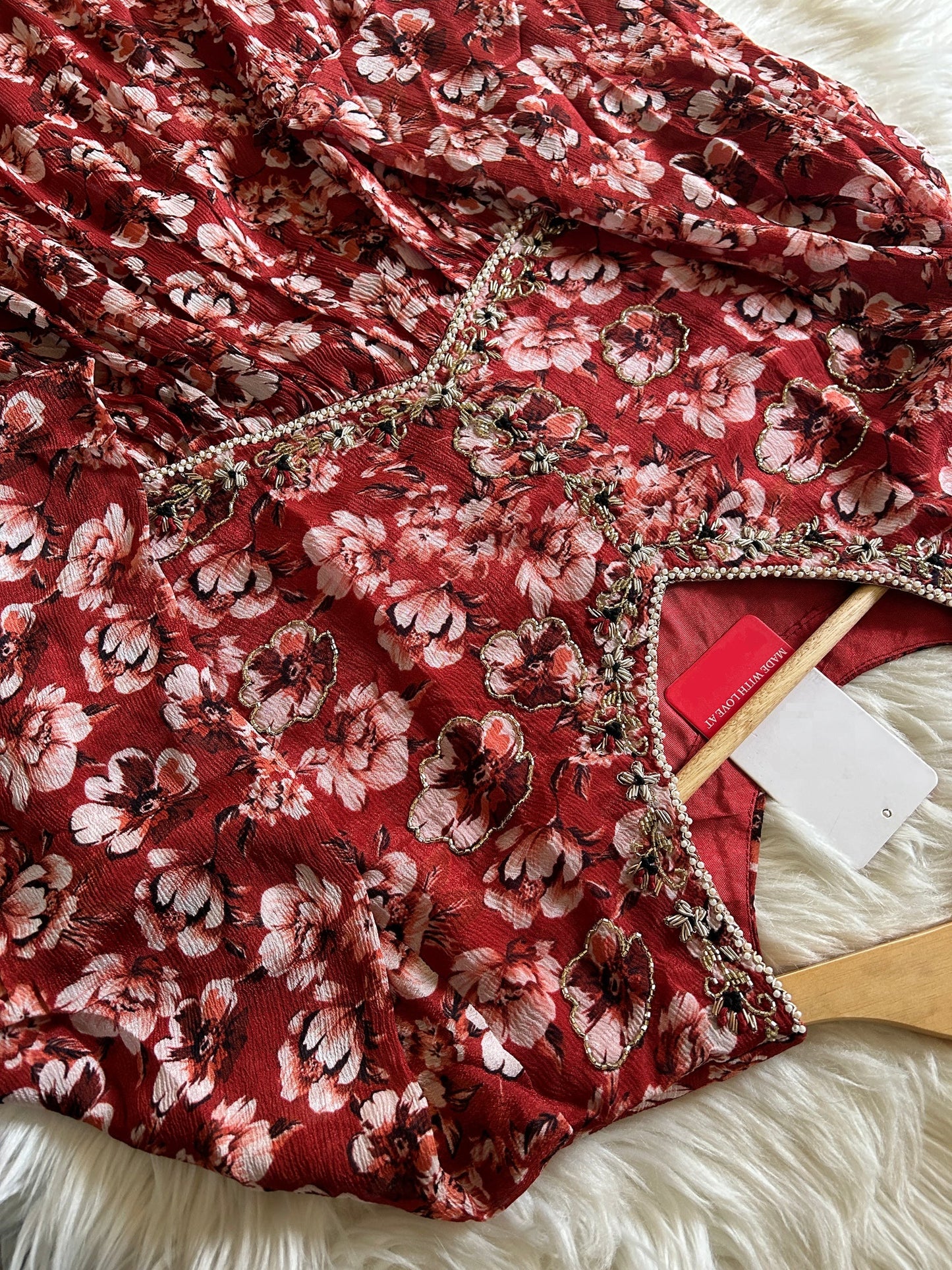 Alia style naira Cut kurti Pant With chiffon Dupatta