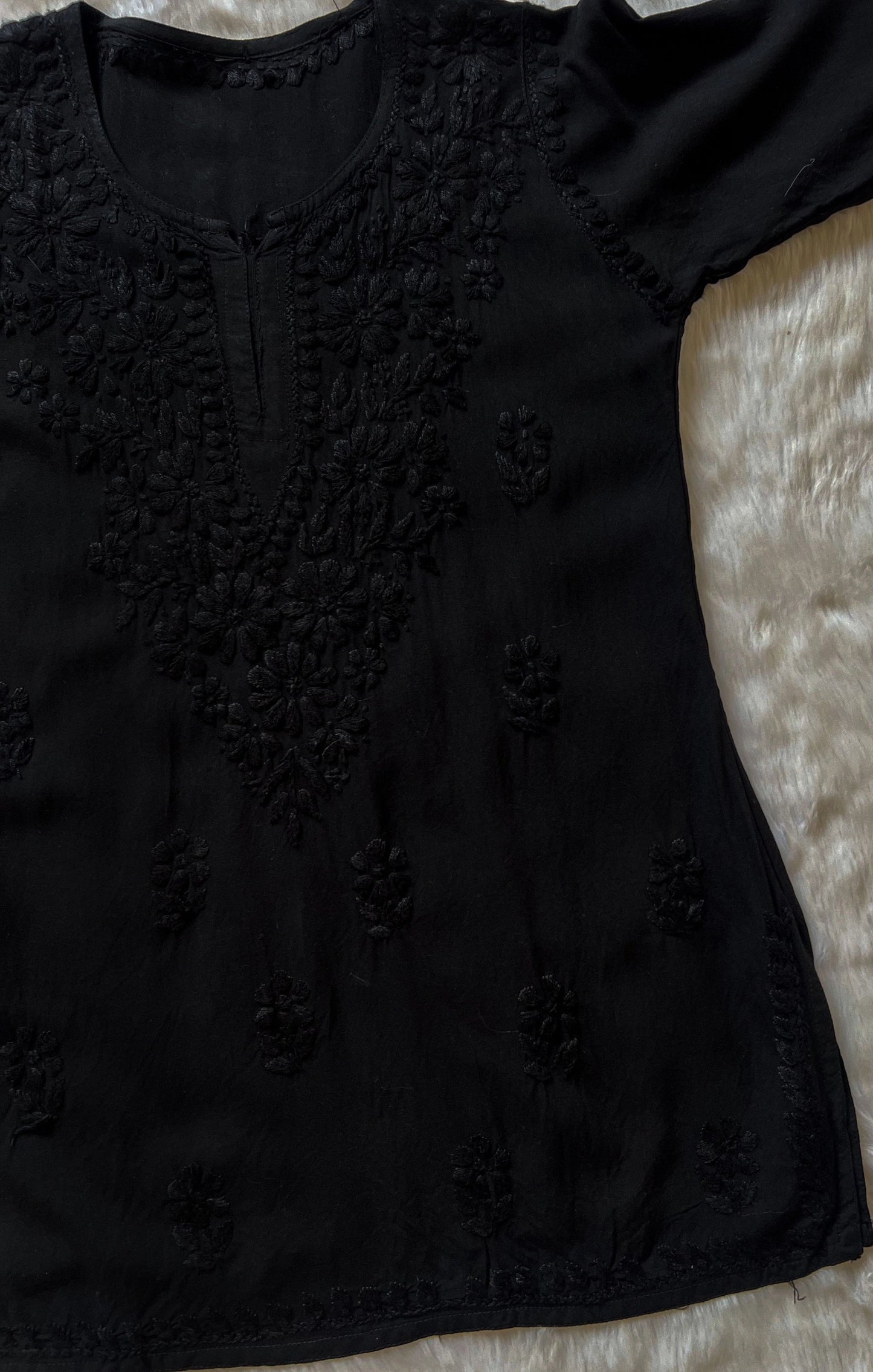 Black Short Rayon Kurta