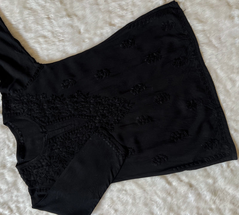 Black Short Rayon Kurta