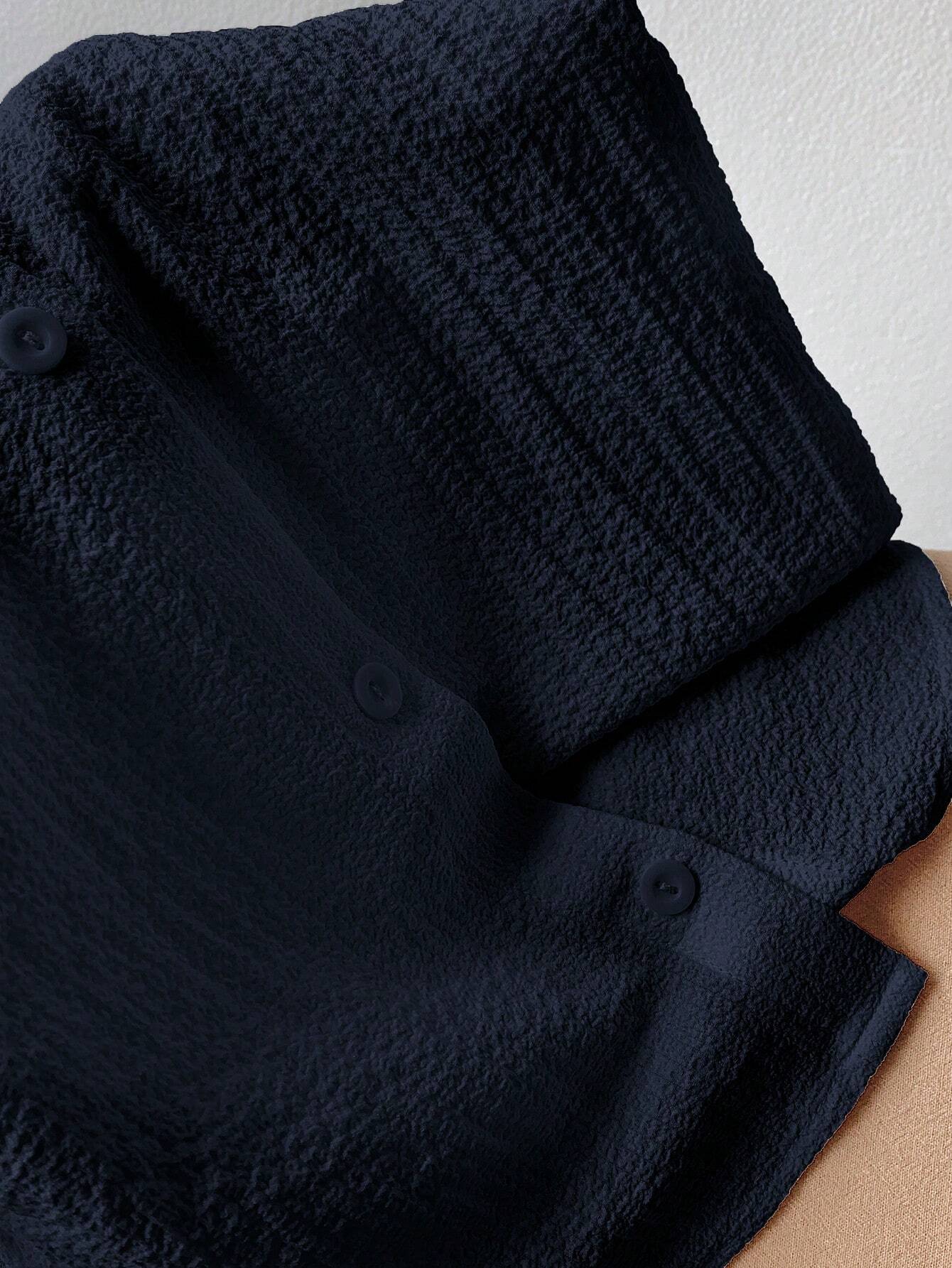 Navy Woven Women's Cropped Shirt