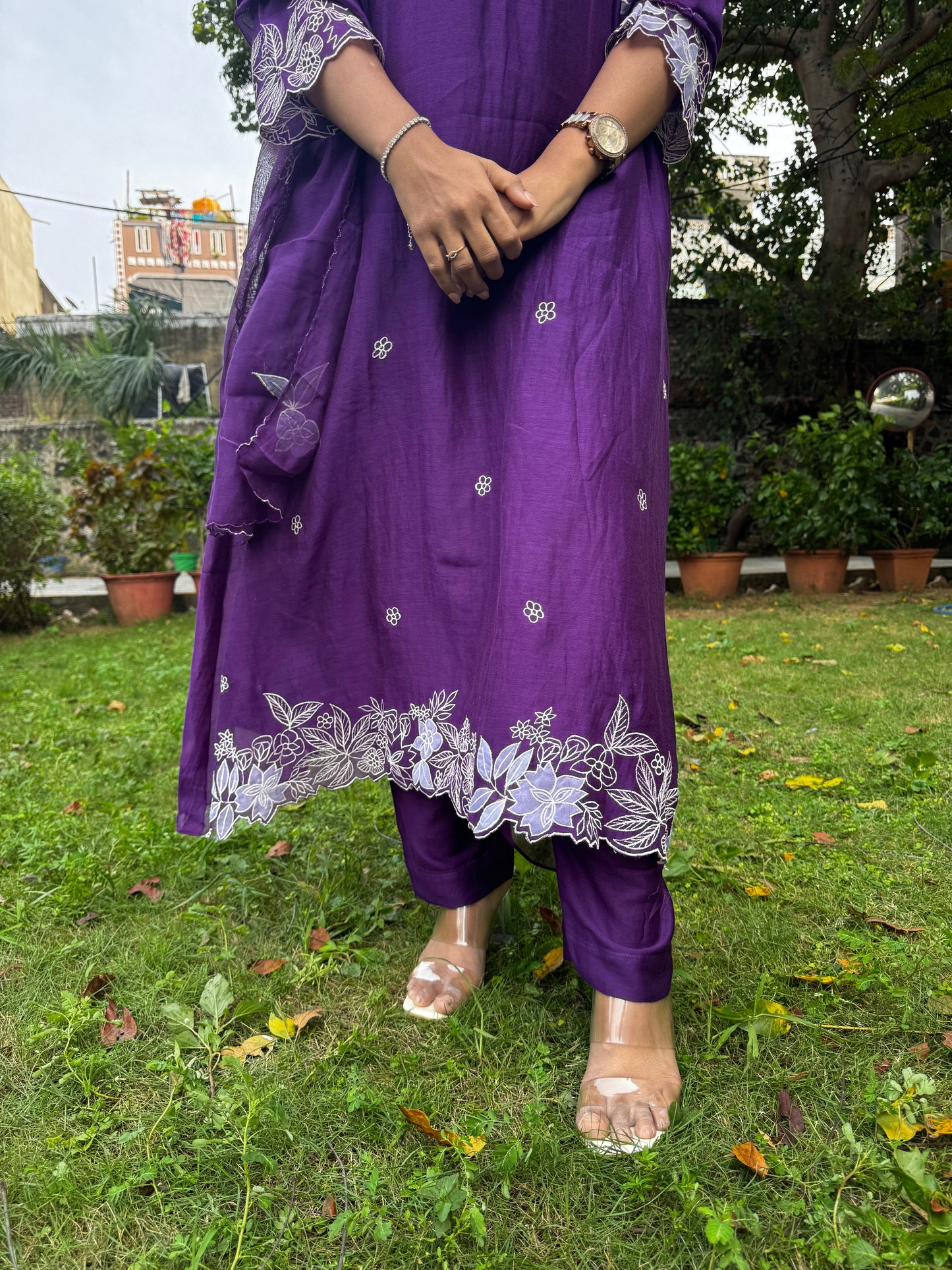 PAARUL Premium Mul Chanderi Thread Embroidered Suit Set ❤️