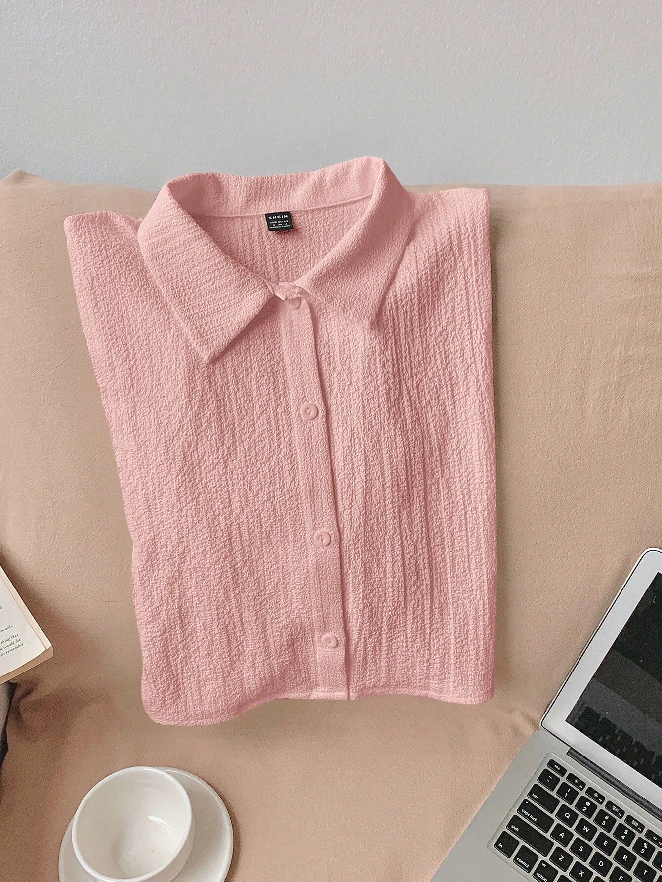Navy Woven Women's Cropped Shirt