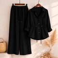 Luxe Breeze Black Two-Piece Co-Ord Set