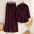 Luxe Breeze Wine Two-Piece Co-Ord Set