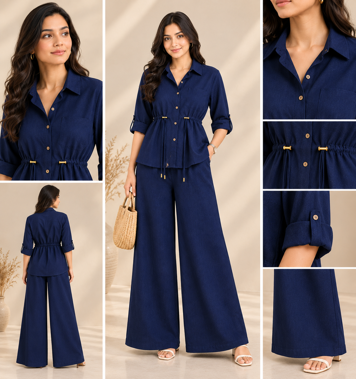 Luxe Breeze Blue Two-Piece Co-Ord Set