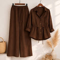 Luxe Breeze Brown Two-Piece Co-Ord Set