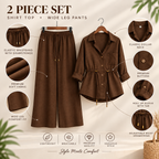 Luxe Breeze Brown Two-Piece Co-Ord Set