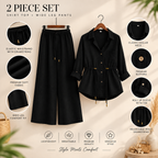 Luxe Breeze Black Two-Piece Co-Ord Set