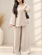 Pure Linen Cream Terracotta Co-Ord Set