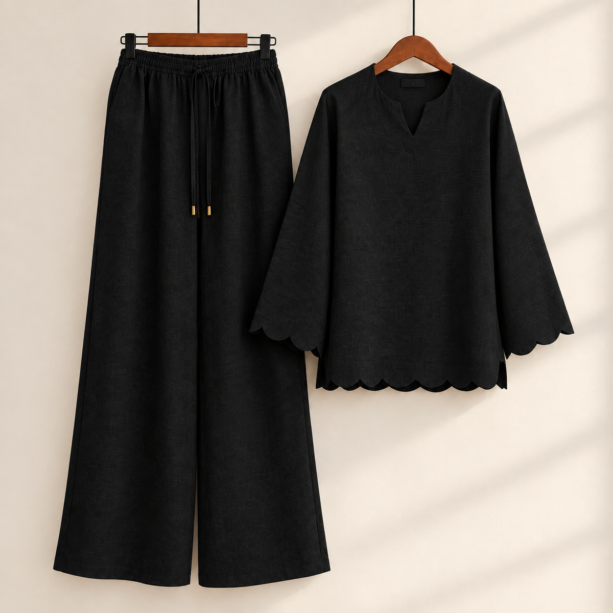 Pure Linen Black Terracotta Co-Ord Set