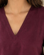 Meher – Maroon Linen Blend Kurti