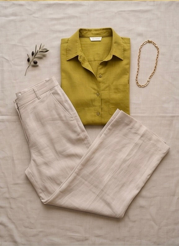 Olive Linen Co-ord Set