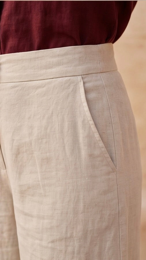 Maroon Linen Co-ord Set