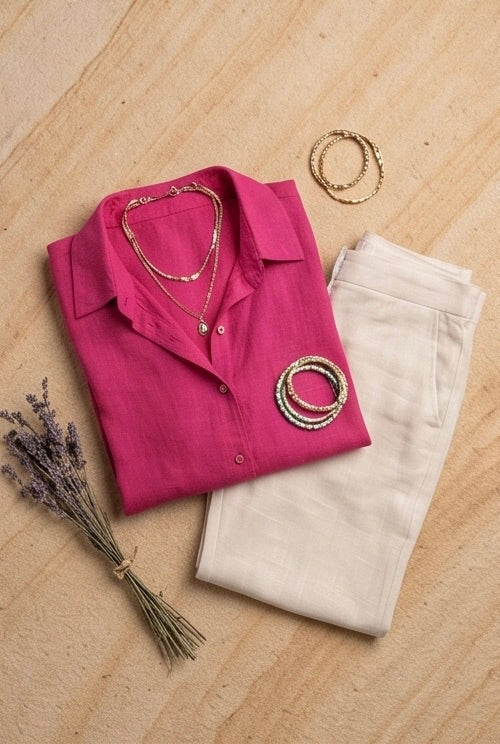 Dusty Pink Linen Co-Ord Set