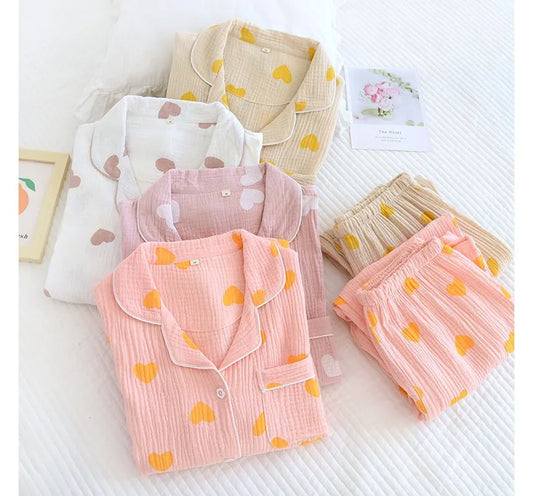 Heart Print Pajama Set